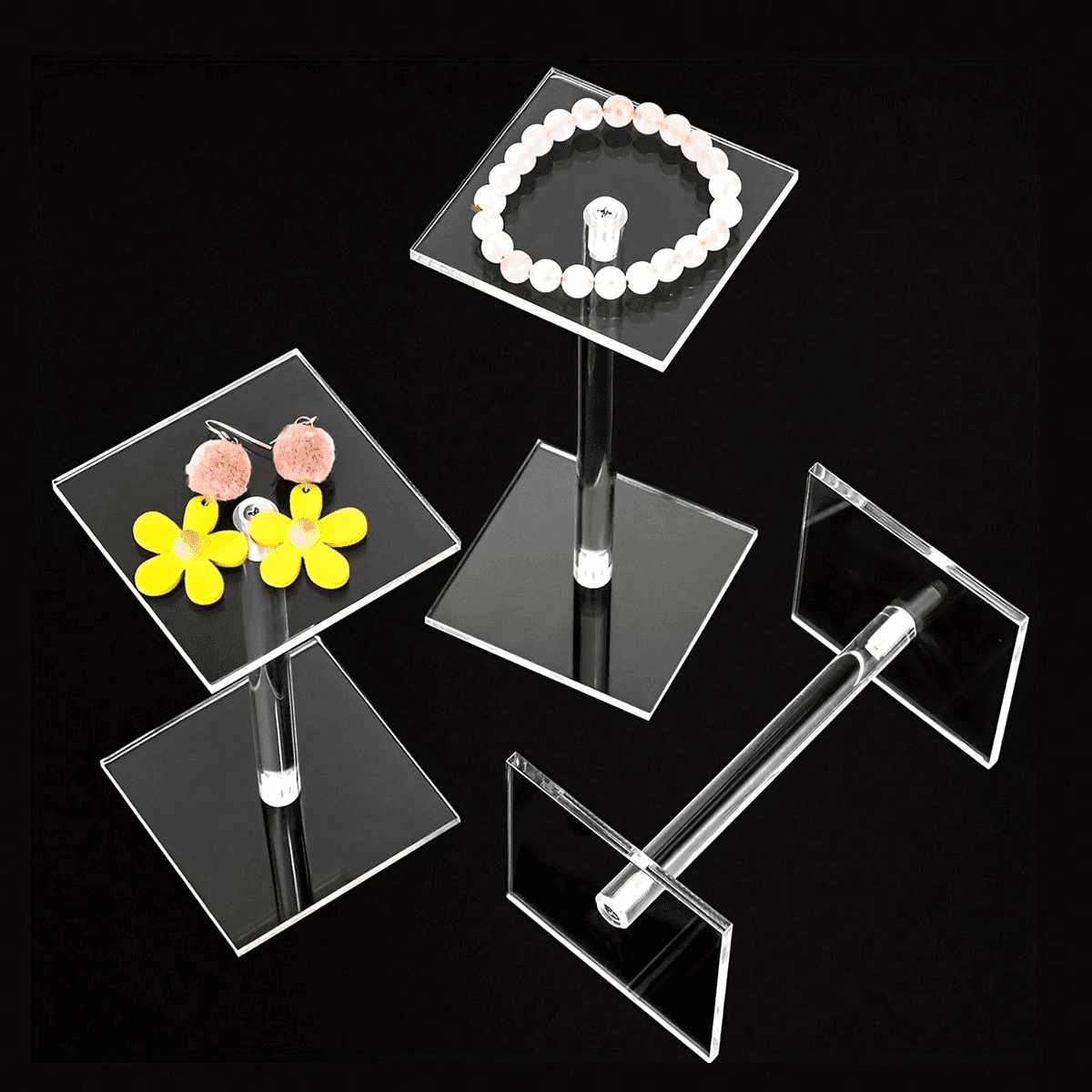 Mini présentoir acrylique pour colliers et boucles d'oreilles, idéal pour la vitrine des produits du comptoir, les étagères de vente au détail
